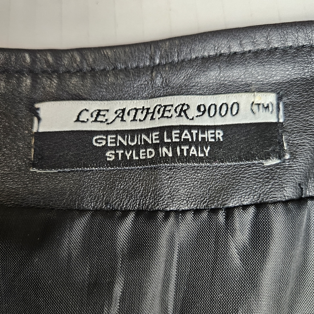 LEATHER 9000 Women Fierce Chocolate Geniune Leather Skirt Size 12 - Picture 4 of 9
